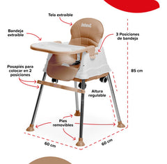 Silla De Comer Booster Bebesit 6250-a Marron Hasta 15kg Cs Silla De Comer Booster Marrón