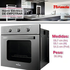 Horno Eléctrico Florencia 7857f 63l Empotrable Color Negro
