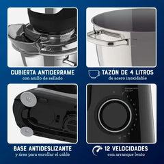Batidora Planetaria Oster Osfpstsmpl2b Bate Mezcla Amasa Negro 60 Hz