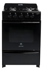 Cocina Master Classic Color Negro Con Puerta Con Visor Gas Natural Escorial