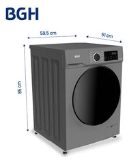 Lavarropas Bgh Inverter Carga Frontal 8kg Bwfe08s24ar Color Gris Oscuro