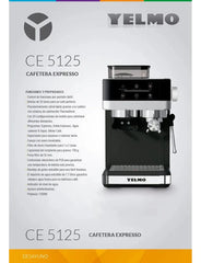 Cafetera Eléctrica Digital Semiautomática Yelmo Ce5125 20 Bares Negro Café En Granos Y Café Molido 20 Bares