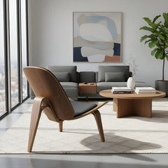 Sillón Vivendi Carl Hansen Diseño Moderno Living Comedor Css Marrón Hansen