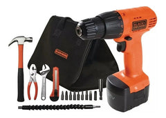 Kit De Taladro Atornillador Inalambrico Black Decker Cd121ka Naranja Claro 50