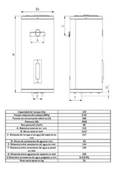 Termotanque Electrico Colgar Rheem Tec125 Gris125l Color Gris Oscuro