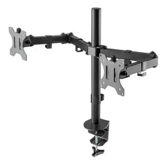 Soporte Escritorio Doble Brazo Con Base Onebox Lcd-23 Cta Color Negro