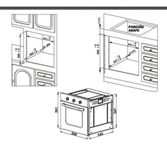 Horno Eléctrico Florencia 7857f 63l Empotrable Color Negro