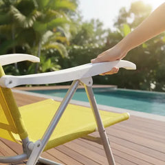 Reposera De 6 Posiciones Bel Sunny Aluminio Pvc Amarilla Amarillo