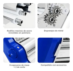 Máquina de Pasta Pastalinda Clásica 200 Azul Acero Inoxidable