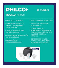 Nebulizador Compacto Ultrasonico Portatil Philco Hl100r Mesh Blanco