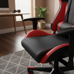 Silla Reclinable Para Oficina Pc Gamer Vivendi Negro Rojo Negro