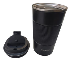 Vaso Termico Acero Inox C/tapa Frio Calor Vivendi Negro Cts Negro Lisa