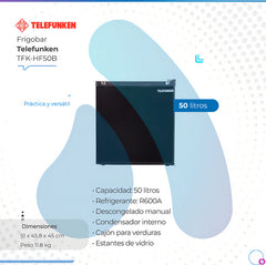 Heladera Frigobar Telefunken 50 Litros Negro Tfk-hf50-b