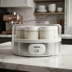 Yogurtera Atma Ymat26n 7 Frascos De Vidrio De 150ml C/u 15w Blanco