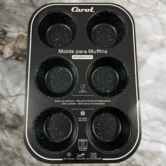Molde Para Muffin Carol Antiadherente 6 Cavidades Color Negro