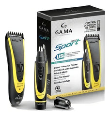 Maquina Corta Pelo Usb Gama Gcs544 Sport + Trimer Nariz Oido Color Negro Y Amarillo