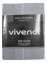 Juego Sabanas 2 Plazas 1/2 Vivendi Cotton Touch Gris 300h Gris Liso