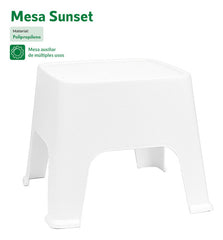 Banqueta Plastica Mesa Reforzada Sunset Gardenlife Color Blanco