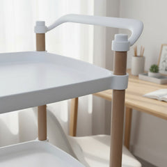 Mesa Carro Bar De 3 Estantes Con Ruedas Vivendi 11409 Blanco