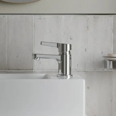 Griferia Lavatorio Fv 0181/g9 Alba Monocomando Baño Pileta Plateado Brillante