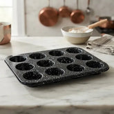 Molde De Acero Antiadherente Para 12 Muffins Carol 20028fne Negro