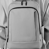 Mochila Porta Notebook De Viaje Urbana De Tela Usb Gris Gris Liso