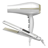 Secador De Pelo Ga.ma Bora + Planchita Elegance Led Quinoa Blanco