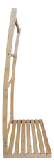 Toallero De Pie Para Baño 3 Cilindros Madera Altura 90cm Marrón Claro
