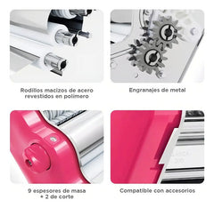 Máquina De Pasta Pastalinda Clásica 200 Acero Inoxidable Fucsia