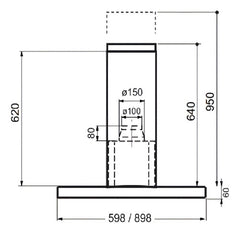 Campana Cocina Extractor Pared Touch Spar Stilo Pro 90 Acero