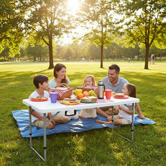 Mesa Plegable 2 Alturas Valija Transportable 120cm Picnic Tm