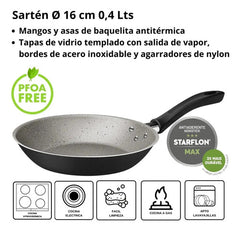 Batería De Cocina Completa Tramontina 7 Pzas Linz Aluminio Color Gris Oscuro
