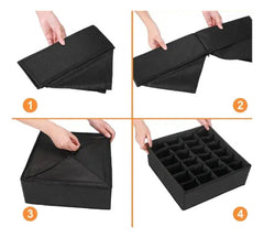 Organizadores De Cajones Vivendi Ropa Interior Set Por 4 Negro