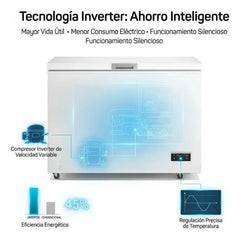 Freezer Horizontal Gafa 316l Blanco Inverter Fghi302b-l
