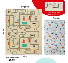 Alfombra Bebesit Anti Golpes Reversible 150x200 Cm Nórdica