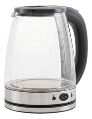 Pava Eléctrica Kanji De Vidrio Con Corte Automático Y Función Mate De 2 Litros Gris Negro