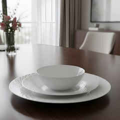 Juego Vajilla De 24 Piezas Vivendi Redondo Plato Plano Sopa Blanco Lisa