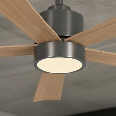 Ventilador De Techo Con Luz Liliana Vthm935r 1.35 M 50 Gris Oscuro Marrón Madera 5