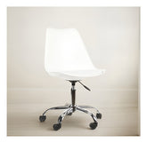 Silla De Escritorio Oficina Tulip Ruedas Giratoria Color Blanco Gardenlife