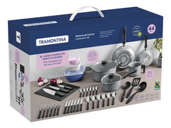 Batería De Cocina Tramontina 28399602 Con 44 Piezas De Aluminio Plomo Gris