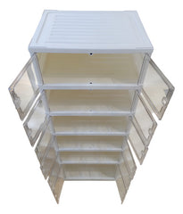 Despensero Organizador Plastico De Zapatillas 6 Cajones Blanco