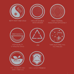 Vaso Termico Acero Inox Con Tapa Frio Calor Vivendi Negro Negro Lisa