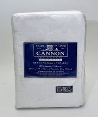 Set Juego De Toalla Toallón Cannon Absorbency 520g Blanco Blanco Lisa