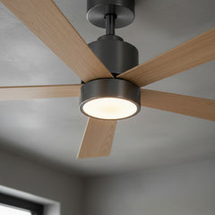 Ventilador De Techo Con Luz Liliana Vthm935r 1.35 M 50 Gris Oscuro Marrón Madera 5