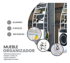 Estanteria Organizador Baño Sobre Inodoro 3 Niveles Blanco Blanco