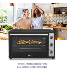 Horno Eléctrico Bgh 80 Litros Mecánico Negro Bhe80m25i