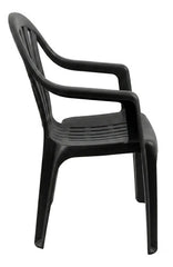 2 Sillas Plasticas Apilables H:100k Interiores Exteriores Tm Negro Lisa
