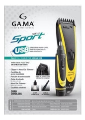 Combo Ga.ma Corta Pelo Gc542 Sport + Trimer Gnt512 Sport Negro Y Amarillo