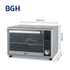 Horno Eléctrico Bgh 46 Litros Digital Silver Bhe46ds25i Gris Oscuro