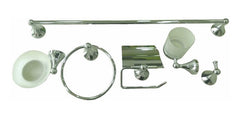 Set Accesorios Baño 6 Piezas Metal Plateado Tm23105 Toallero Jabonera